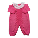 Marlu' Tutina Manica Lunga Tinta Unita con Ricami per Neonata EP1310 ROSA MARLU' 