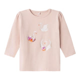 NAME IT shirt tinta unita girocollo con stampa Rosa per Neonata 13225644 ROSA NAME IT 