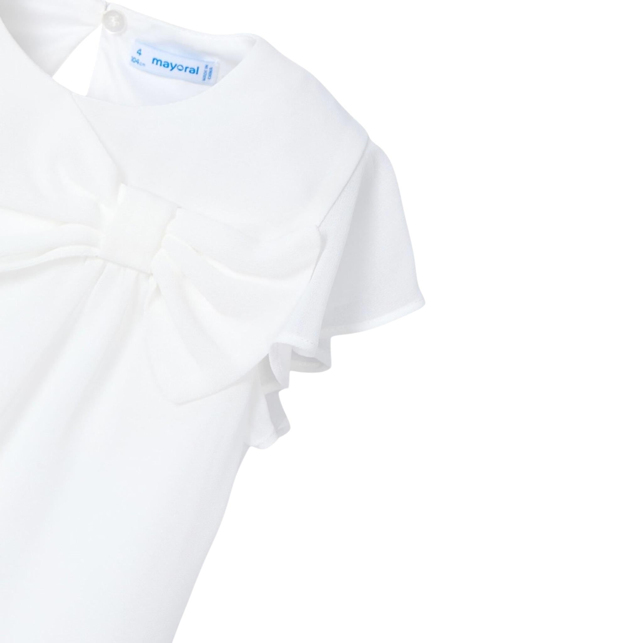 Mayoral Camicia Mezza Manica Tinta Unita per Bambina 3182X BIANCO MAYORAL 