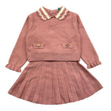 ABEL & LULA completo 2 pezzi maglia-gonna tinta unita Rosa per Neonata 5516 ROSA ABEL & LULA 