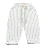 Petit Indi Pantalone Tinta Unita con Fantasia A Righe per Bambino SS25BK8225XJ BIANCO PETIT INDI 