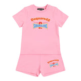 Dsquared2 Completo 2 Pezzi T-Shirt-Short tinta unita Rosa per Neonata DQ2877 ROSA DSQUARED2 