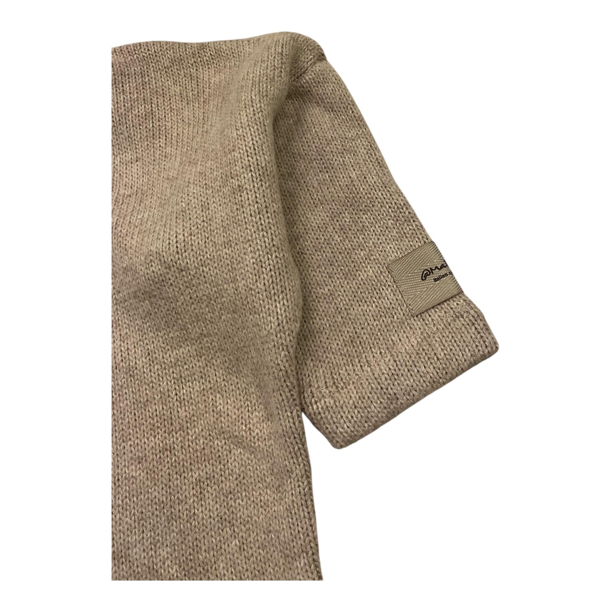 @MADILLY maglia tinta unita grocollo con fantasia a righe Beige per Neonata 018899NX BEIGE @MADILLY 