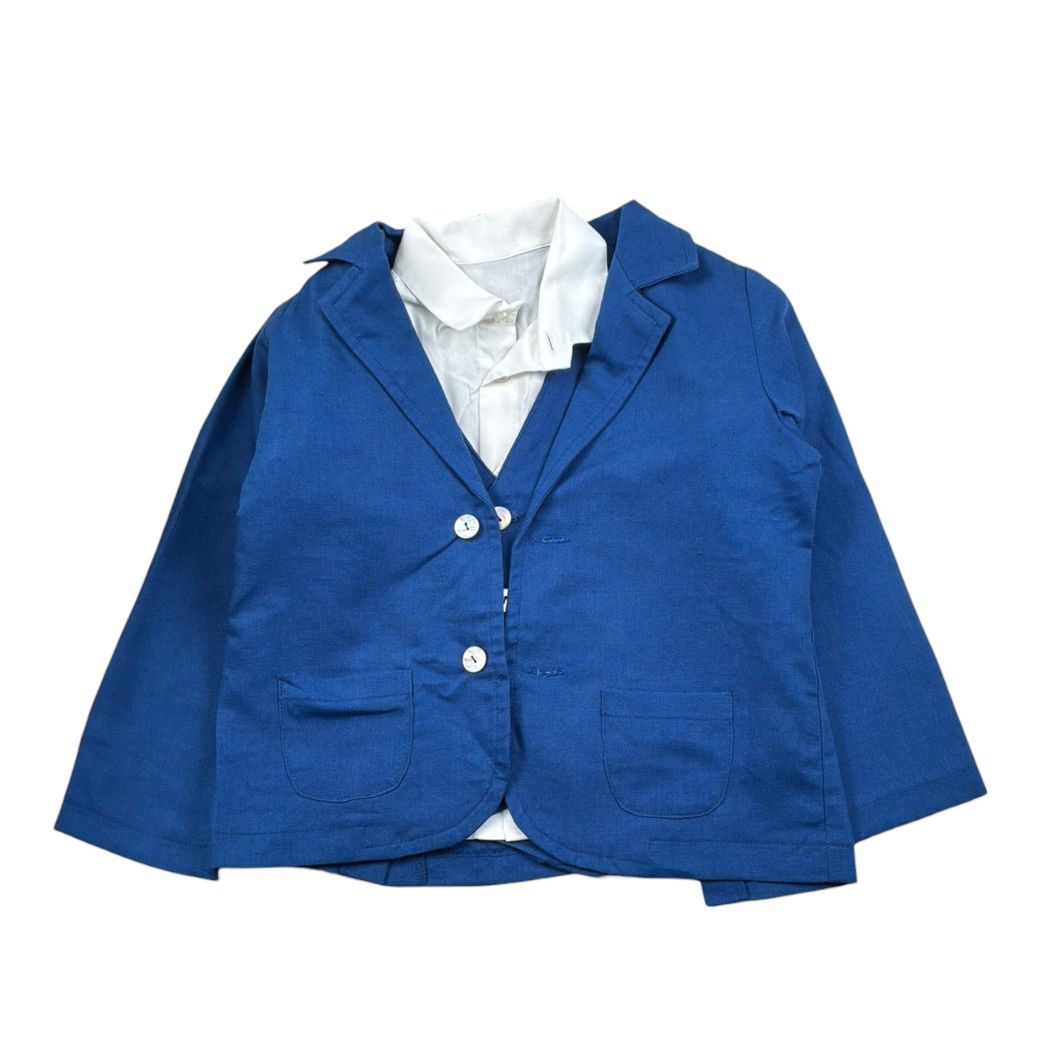 Seerose Completo 4 Pezzi Pantalone-Giacca-Camicia-Papillon per Bambino 5099 BLU SEEROSE 