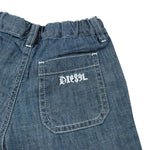 Diesel Bermuda In Denim tinta unita con Logo Blu per Neonato K00146 BLU DIESEL 