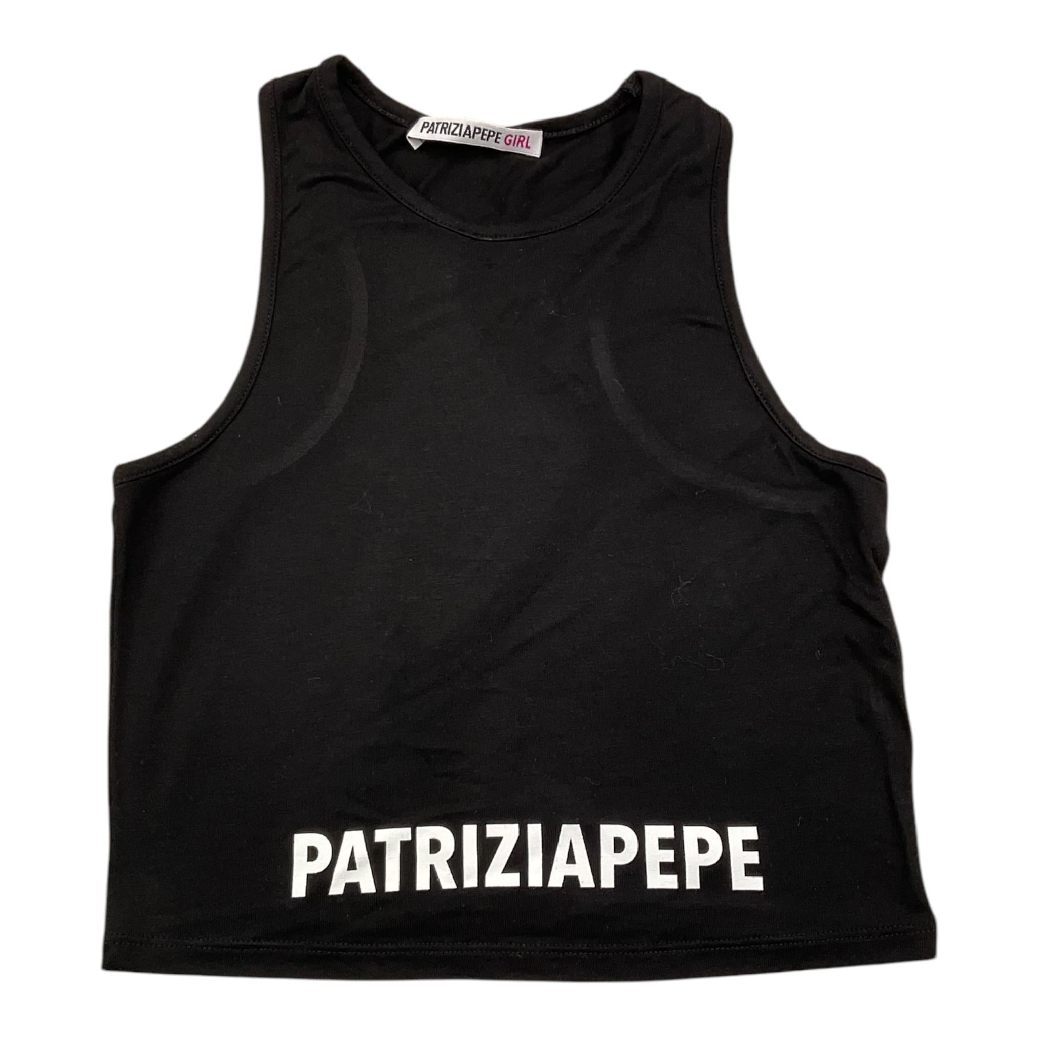 PATRIZIA PEPE canotte girocollo tinta unita con stampa logo Nero per Bambina 7M0808 NERO PATRIZIA PEPE 