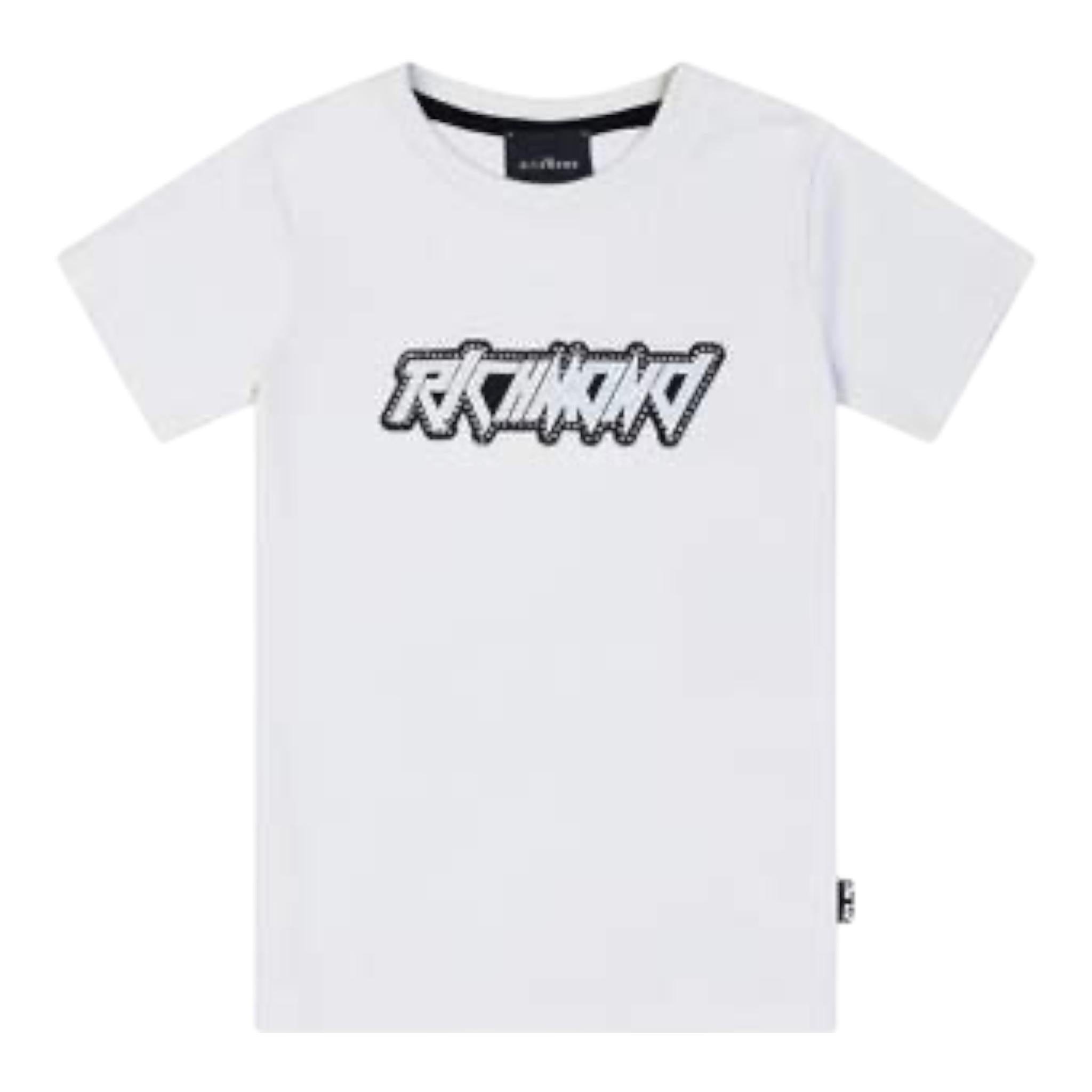 John Richmond T-Shirt Girocollo Tinta Unita con Stampa per Bambino RBP25071TS BIANCO JOHN RICHMOND 
