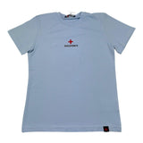 Zu+Elements T-Shirt Girocollo Tinta Unita con Stampa per Bambino ZU1608 AZZURRO ZU+ELEMENTS 