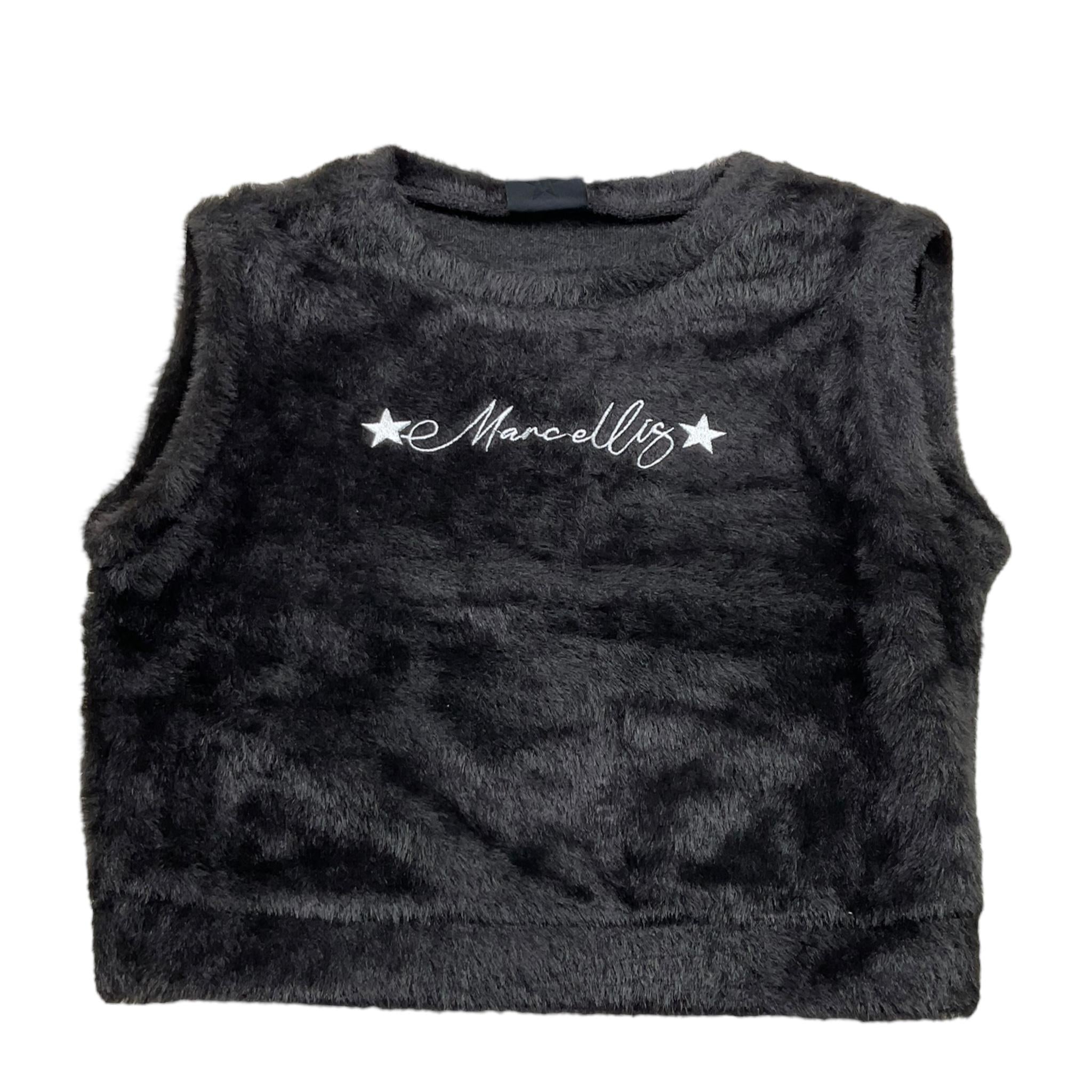 MARC ELLIS gilet in pelliccia tinta unita con logo Nero per Bambina JMJWA00231 NERO MARC ELLIS 