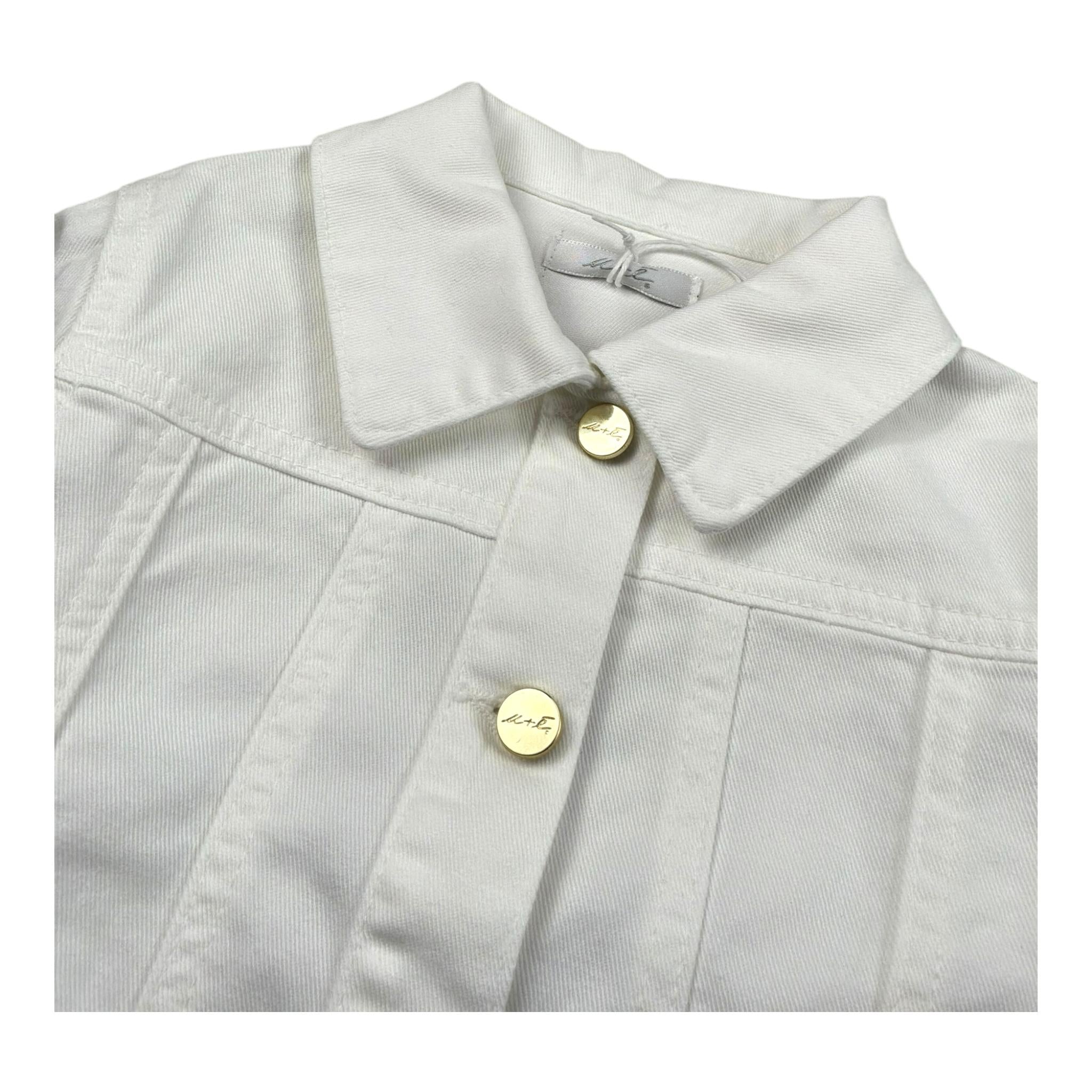 M+E' Giubbino In Denim Tinta Unita per Bambina UE1694 BIANCO M+E' 