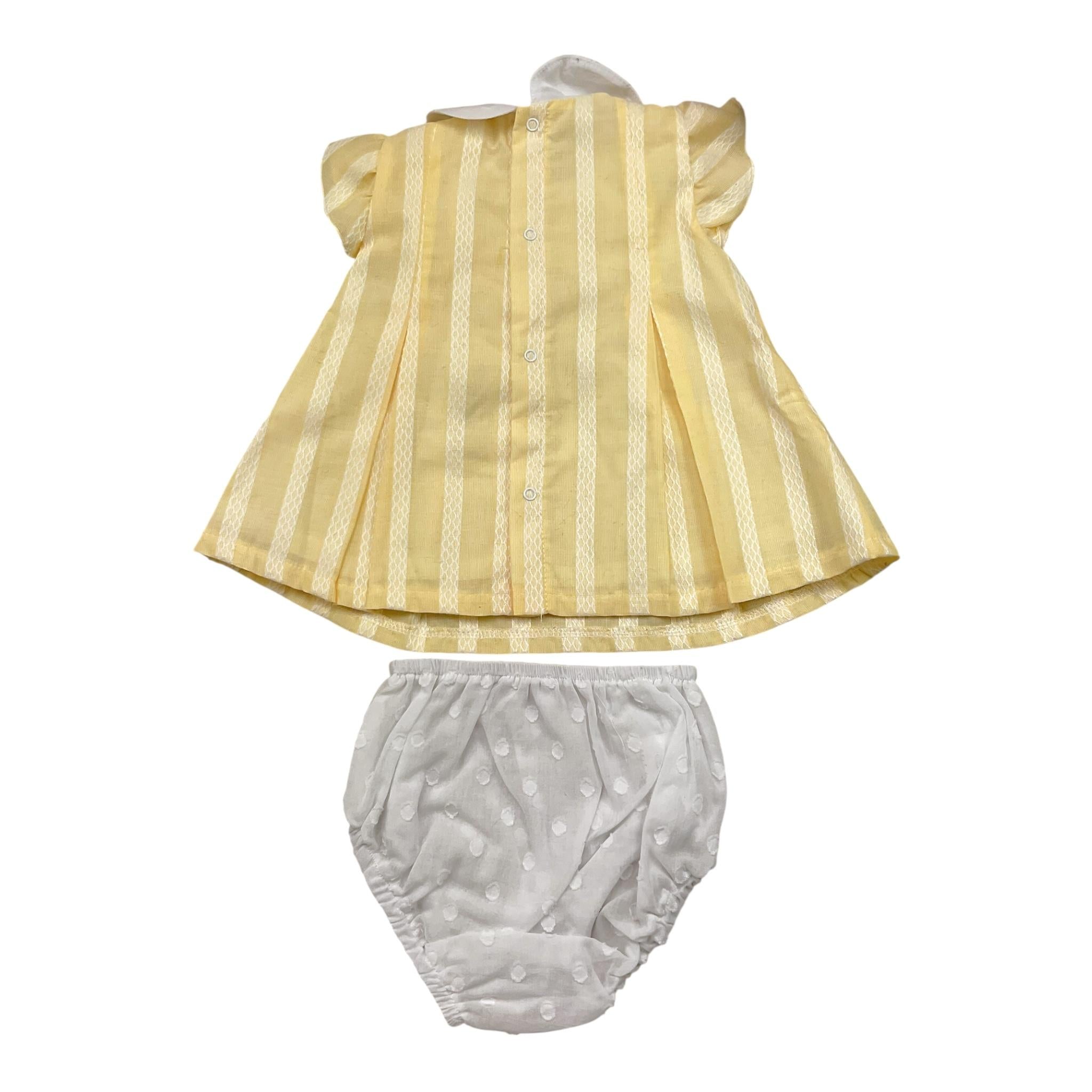 La Sartoria Dei Piccoli Set Abito-Coulotte con Fantasia Ricamata per Neonata LP311 GIALLO LA SARTORIA DEI PICCOLI 