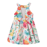 Abel &amp; Lula Weißes, schlichtes, ärmelloses Kleid mit Blumenmuster für Mädchen