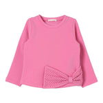 LIU JO felpa tinta unita girocollo con fiocco Fuxia per Bambina KF4106F0939J FUXIA LIU JO 