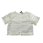 Manila Grace Top Tinta Unita Traforato per Bambina 238TMJS25 PANNA MANILA GRACE 