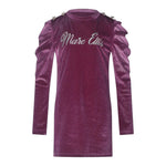 MARC ELLIS abito manica lunga tinta unita in velluto Viola per Bambina JMJDR00108 VIOLA MARC ELLIS 