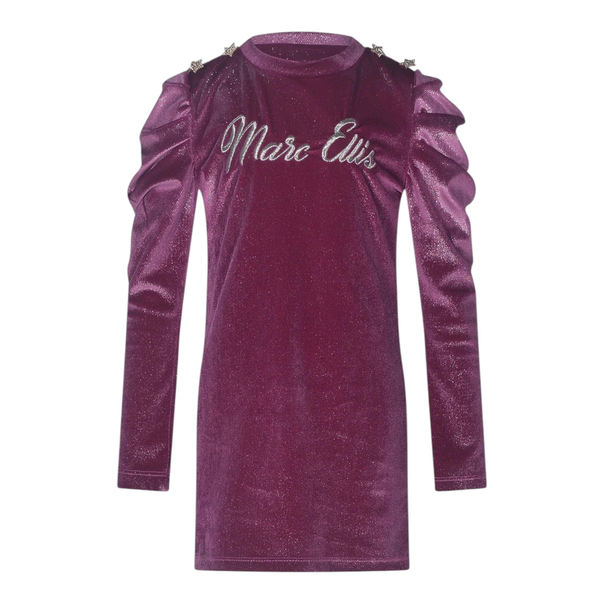 MARC ELLIS abito manica lunga tinta unita in velluto Viola per Bambina JMJDR00108 VIOLA MARC ELLIS 