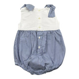 Ilfarobimbi Pagliaccett Bicolore con Fantasia A Righe per Neonata GELSOMINO BIANCO/BLU ILFAROBIMBI 