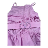 Fun & Fun Abito Bretelline Tinta Unita con Cintura per Bambina FNCJJP16377 GLICINE FUN & FUN 