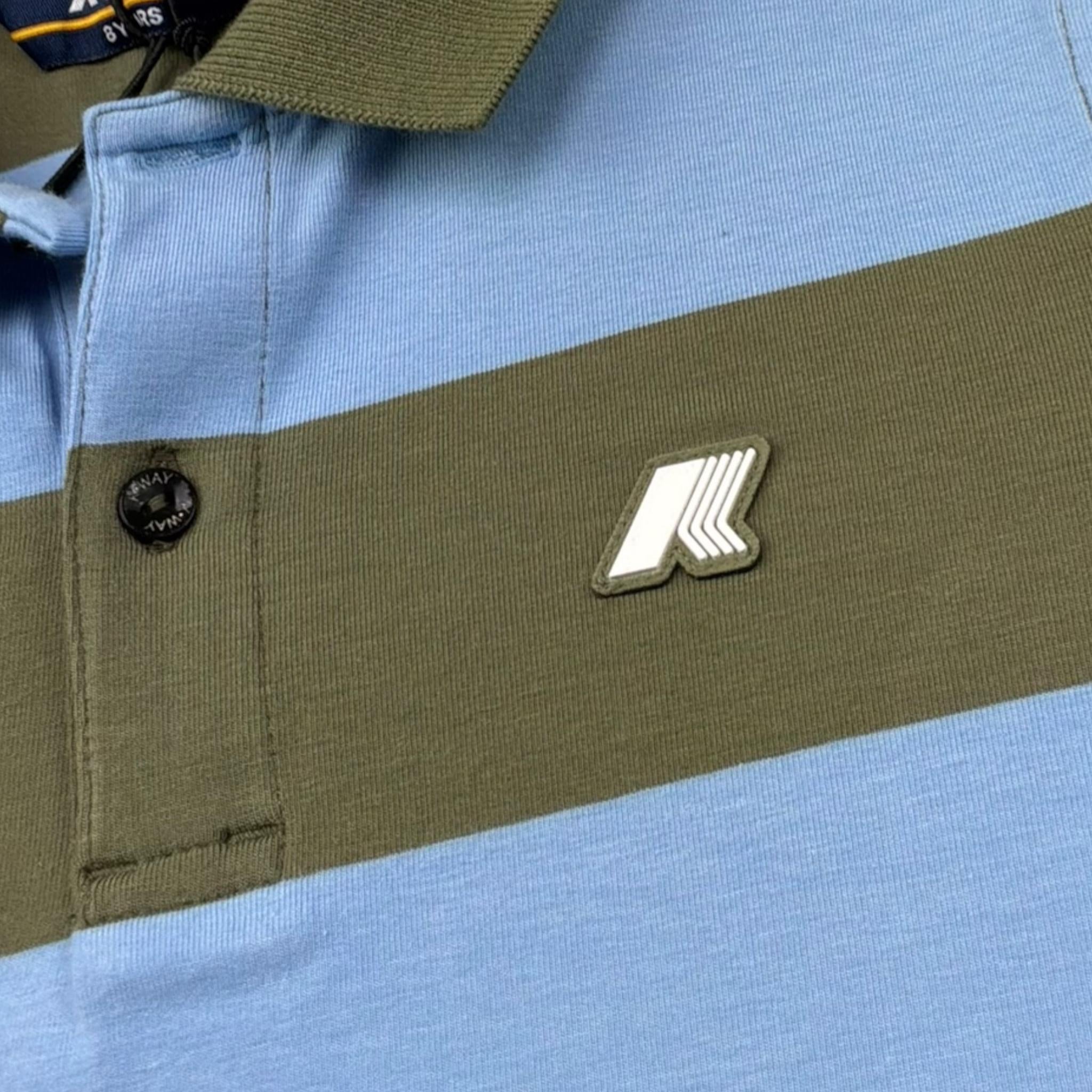 K-Way Polo Mezza Manica Bicolore con Fantasia A Righe per Bambino K3132XW AZZURRO/VERDE K-WAY 