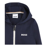 Boss Felpa Tinta Unita con Zip E Cappuccio per Neonato J52095 BLU BOSS 