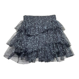 Met Gonna Tinta Unita con Tulle E Fantasia Stelle per Bambina ME340 NERO MET 