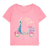 Billieblush T-Shirt Tinta Unita con Stampa Paillettes per Bambina U20950 ROSA BillIEBLUSH 