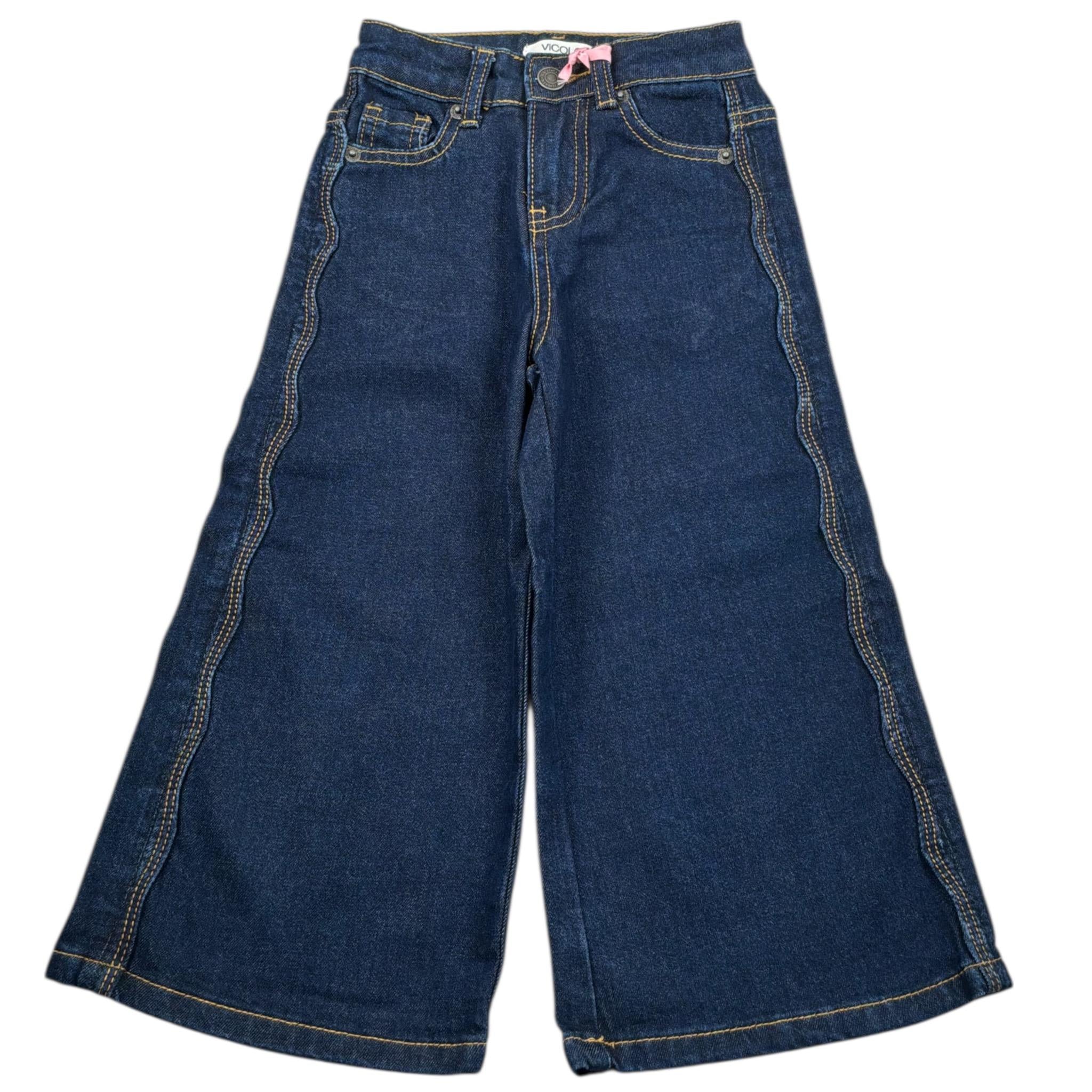 Vicolo Jeans Tinta Unita Modello Palazzo per Neonata 3141PDZ00117N BLU VICOLO 