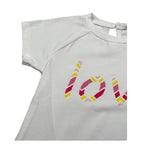 Janice T-Shirt Girocollo tinta unita con Stampa Bianco per Neonata JN770N BIANCO JANICE 