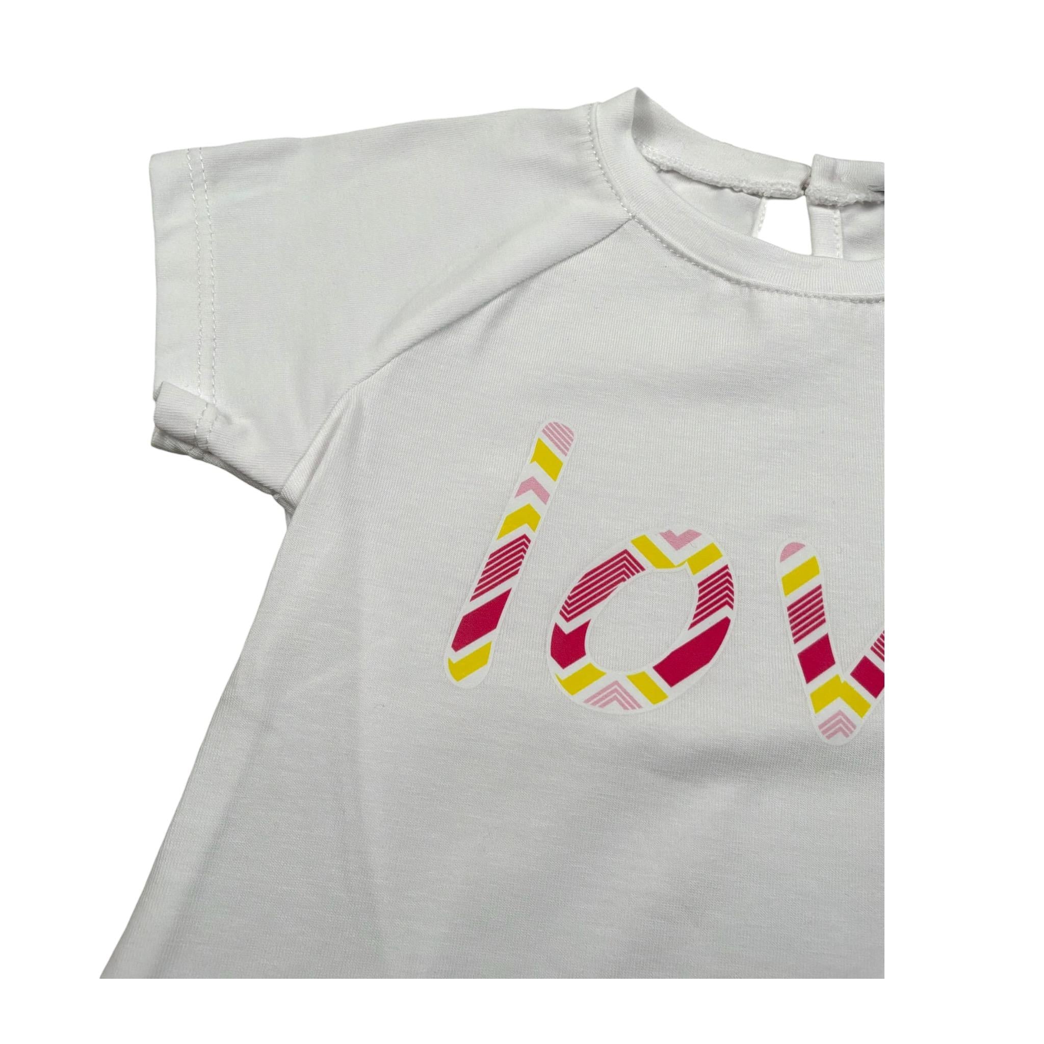 Janice T-Shirt Girocollo tinta unita con Stampa Bianco per Neonata JN770N BIANCO JANICE 