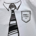 DANIELE ALESSANDRINI shirt girocollo tinta unita con stampa Bianco per Neonato 1291M00061 BIANCO DANIELE ALESSANDRINI 