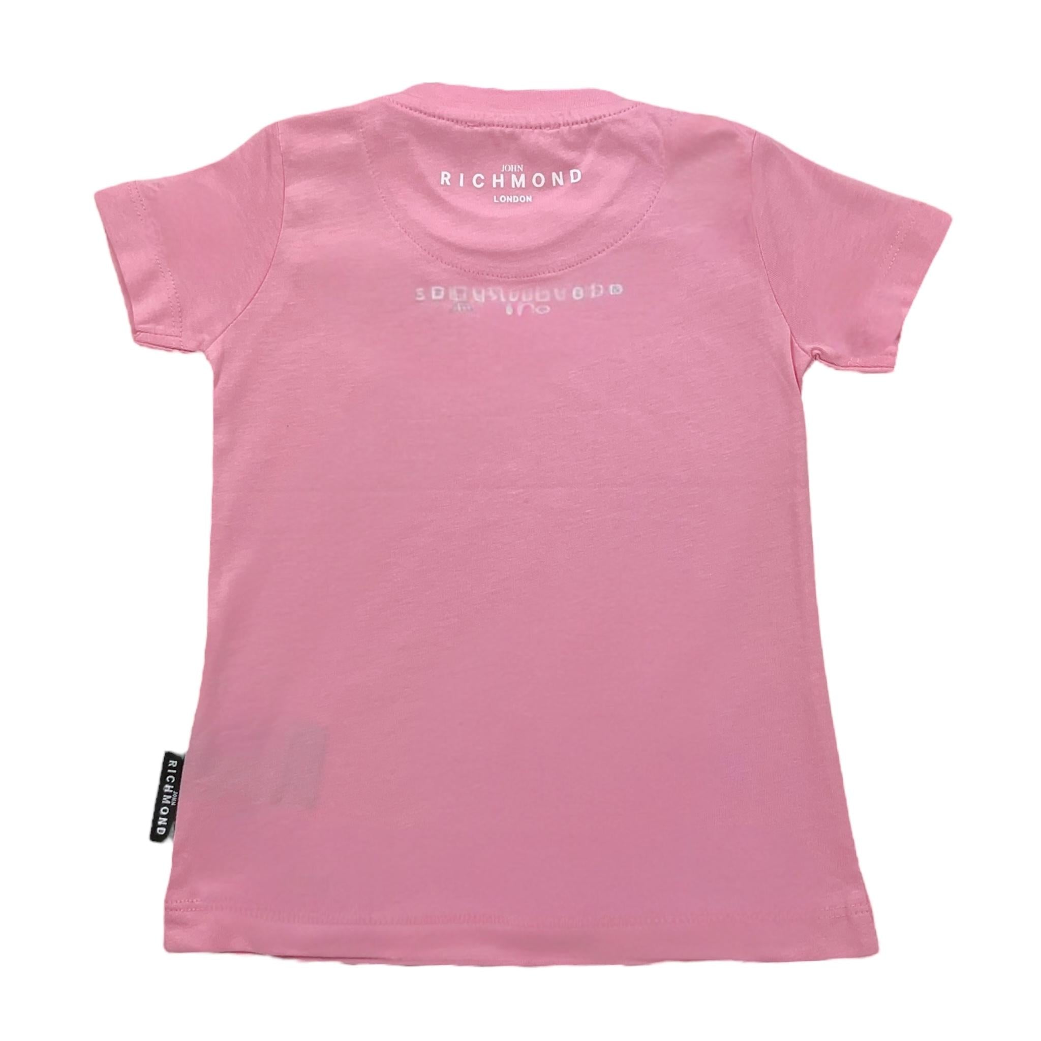 John Richmond T-Shirt Girocollo Tinta Unita con Stampa per Neonata RIP25002TS ROSA JOHN RICHMOND 