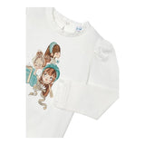 MAYORAL shirt tinta unita con stampa in contrasto Panna per Bambina 4065X PANNA MAYORAL 