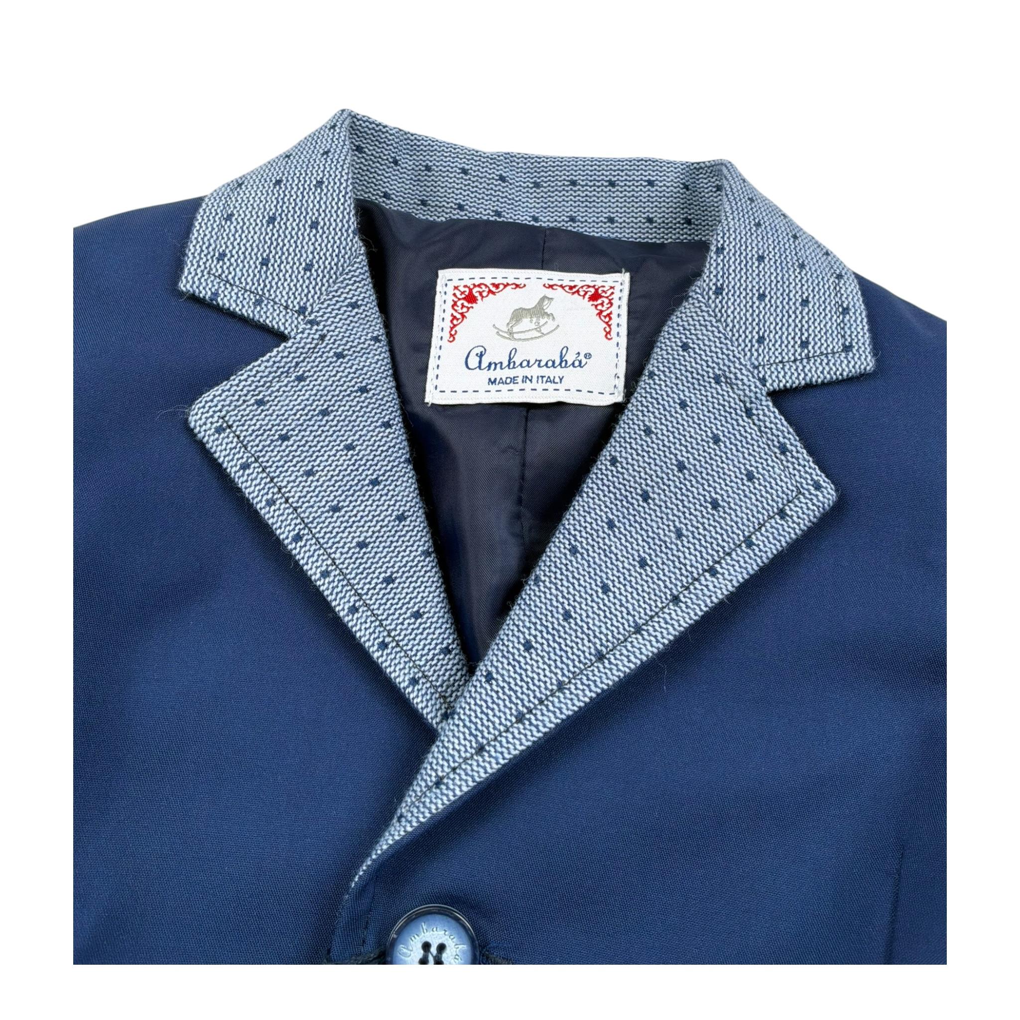 Ambaraba Giacca Tinta Unita con Colletto In Contrasto per Neonato FM36050 BLU AMBARABA 