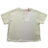 Vicolo Camicia Mezza Manica Tinta Unita Avorio Per Bambina