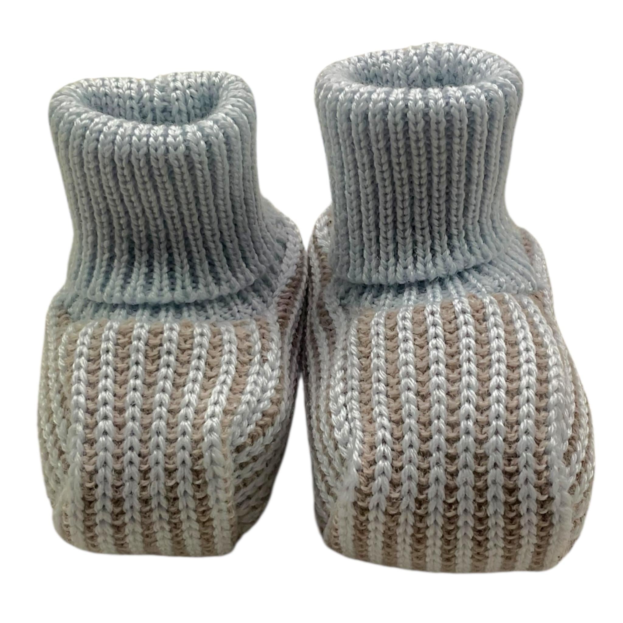 MARLU' babbucce tinta unita con fantasia a righe Azzurro per Neonato IG64S AZZURRO MARLU' 