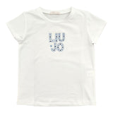 Liu Jo T-Shirt Girocollo Tinta Unita con Brillantini per Bambina KA5094JX BIANCO LIU JO 