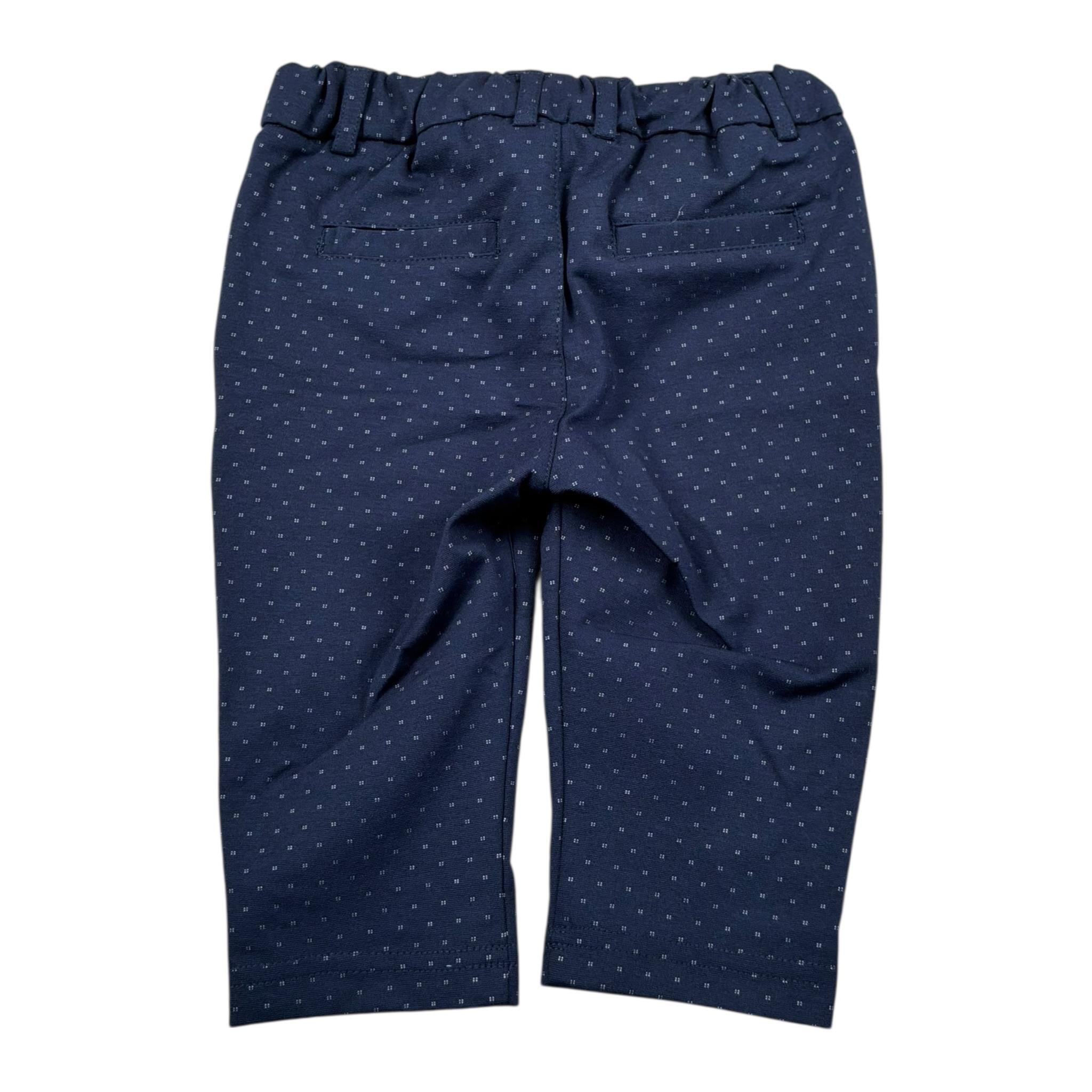 Mini Banda Pantalone Tinta Unita con Elastico In Vita per Neonato 3B622X BLU MINI BANDA 