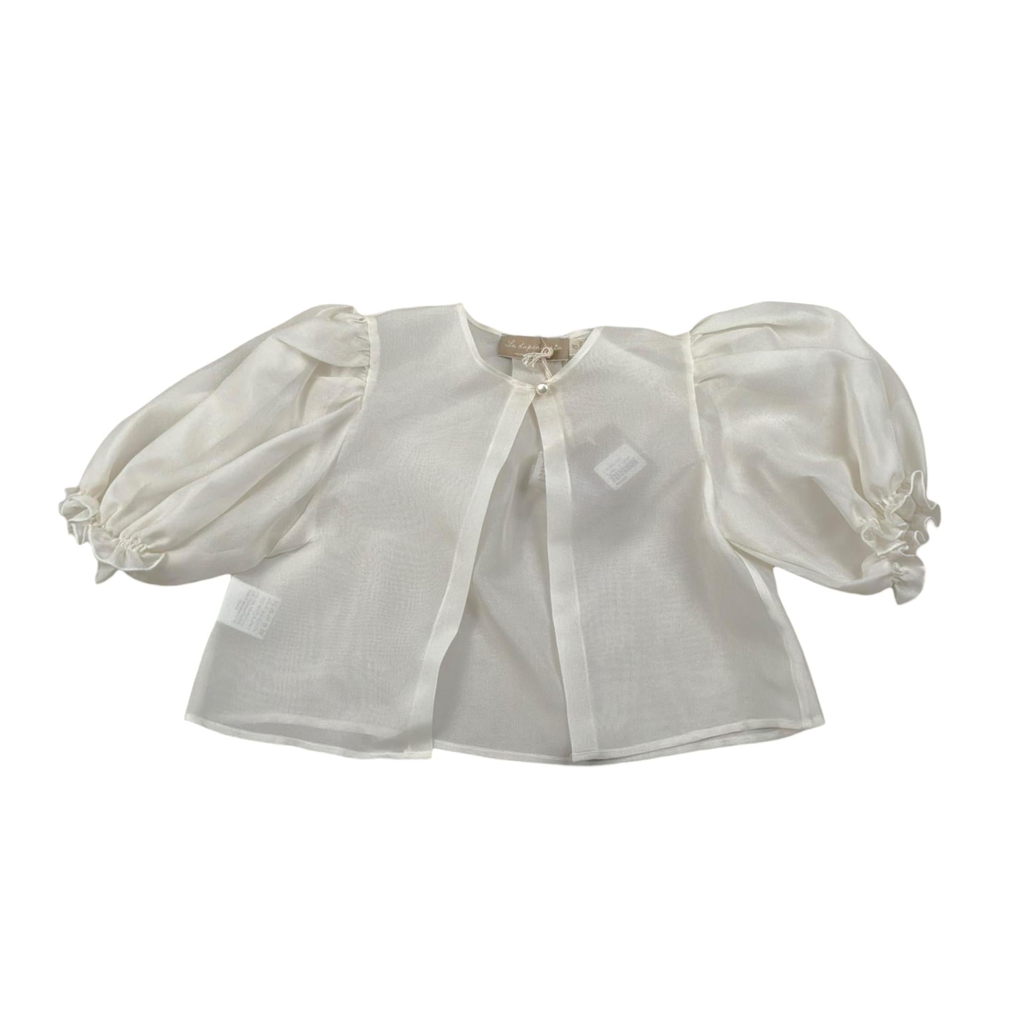 La Stupenderia Camicia Tinta Unita con Trasparenze per Bambina CJGH84 BEIGE LA STUPENDERIA 