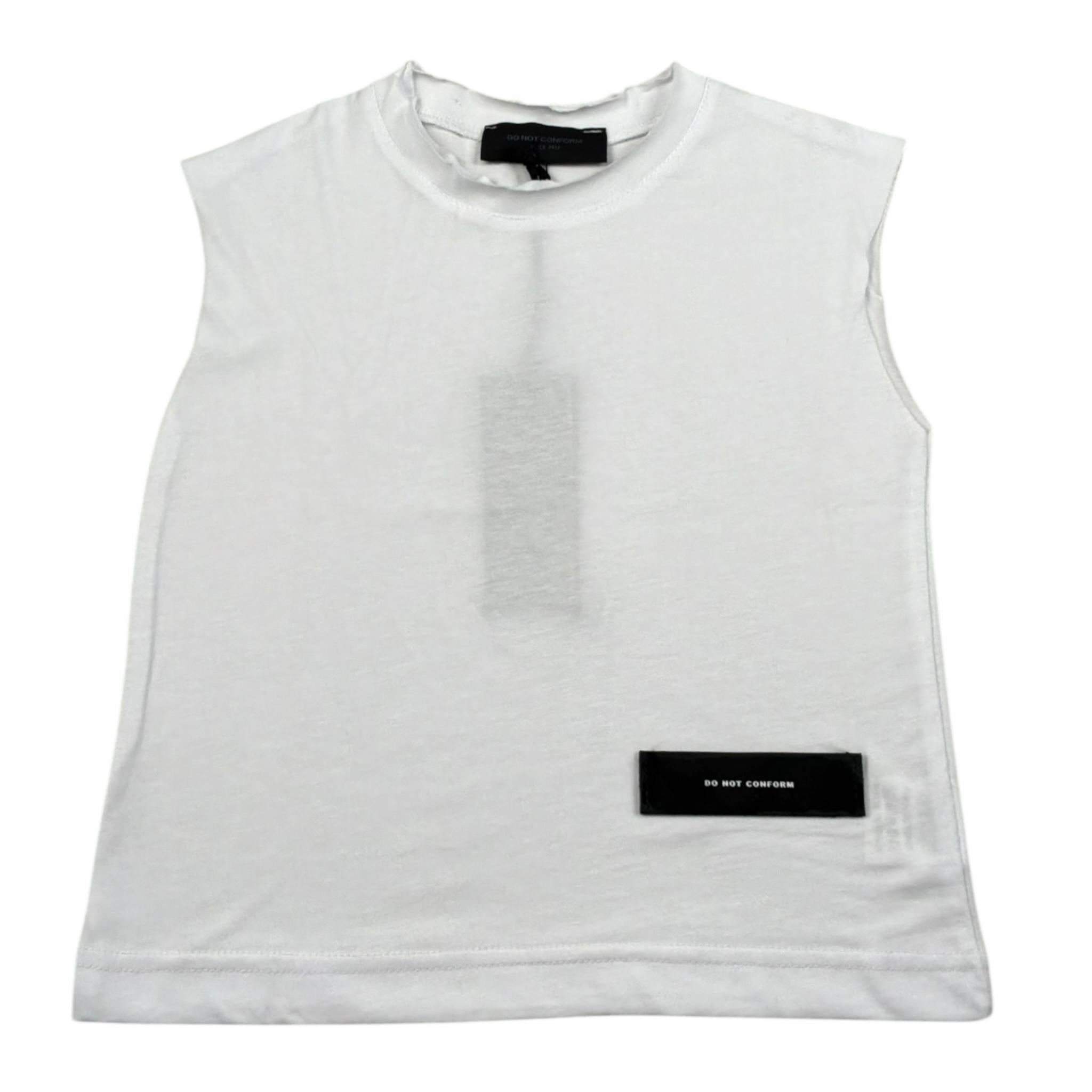 Do Not Conform Canotta Girocollo Tinta Unita per Bambino SS25DTS012 BIANCO DO NOT CONFORM 