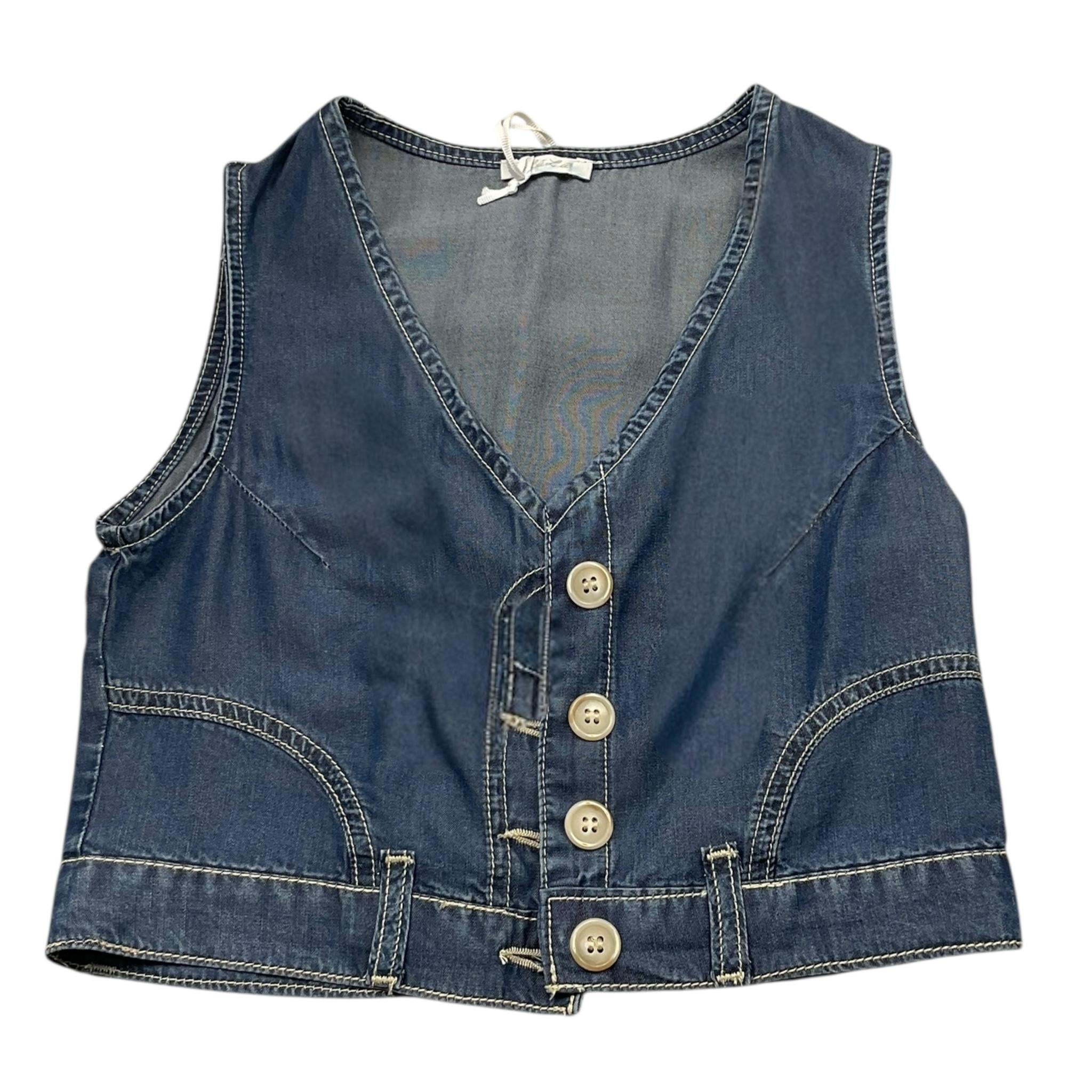 Lu Lu By Miss Grant Gilet In Denim Tinta Unita per Bambina LL3413 BLU LU LU BY MISS GRANT 