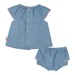 Billieblush Completo 2 Pezzi Camicia-Coulotte In Denim per Neonata U21013 BLU BillIEBLUSH 