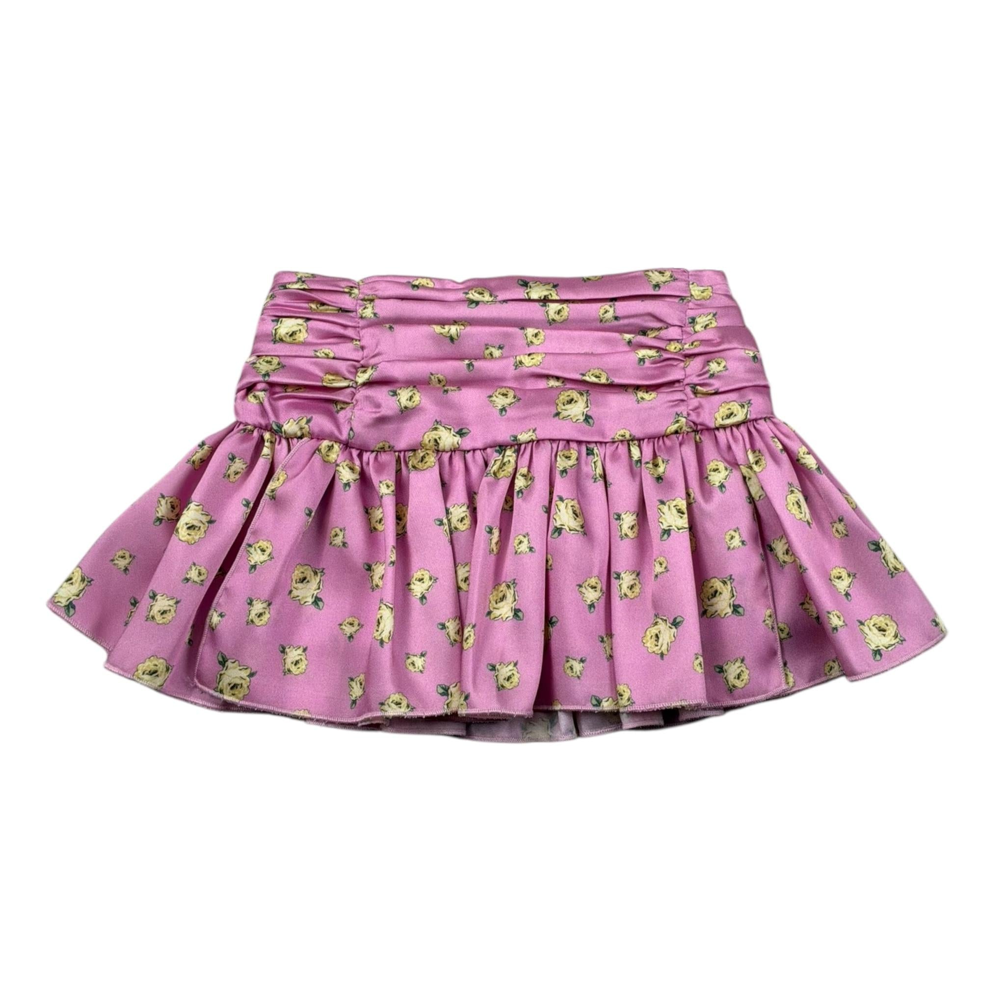 M+E' Gonna Tinta Unita con Stampa Floreale per Bambina UE1745 ROSA M+E' 