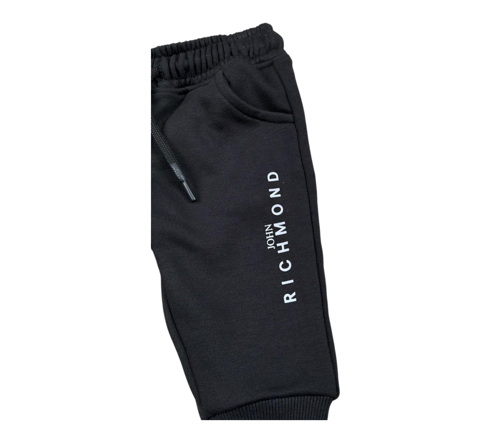 John Richmond Pantalone Tuta Tinta Unita con Logo per Neonato RIP26003PA NERO JOHN RICHMOND 