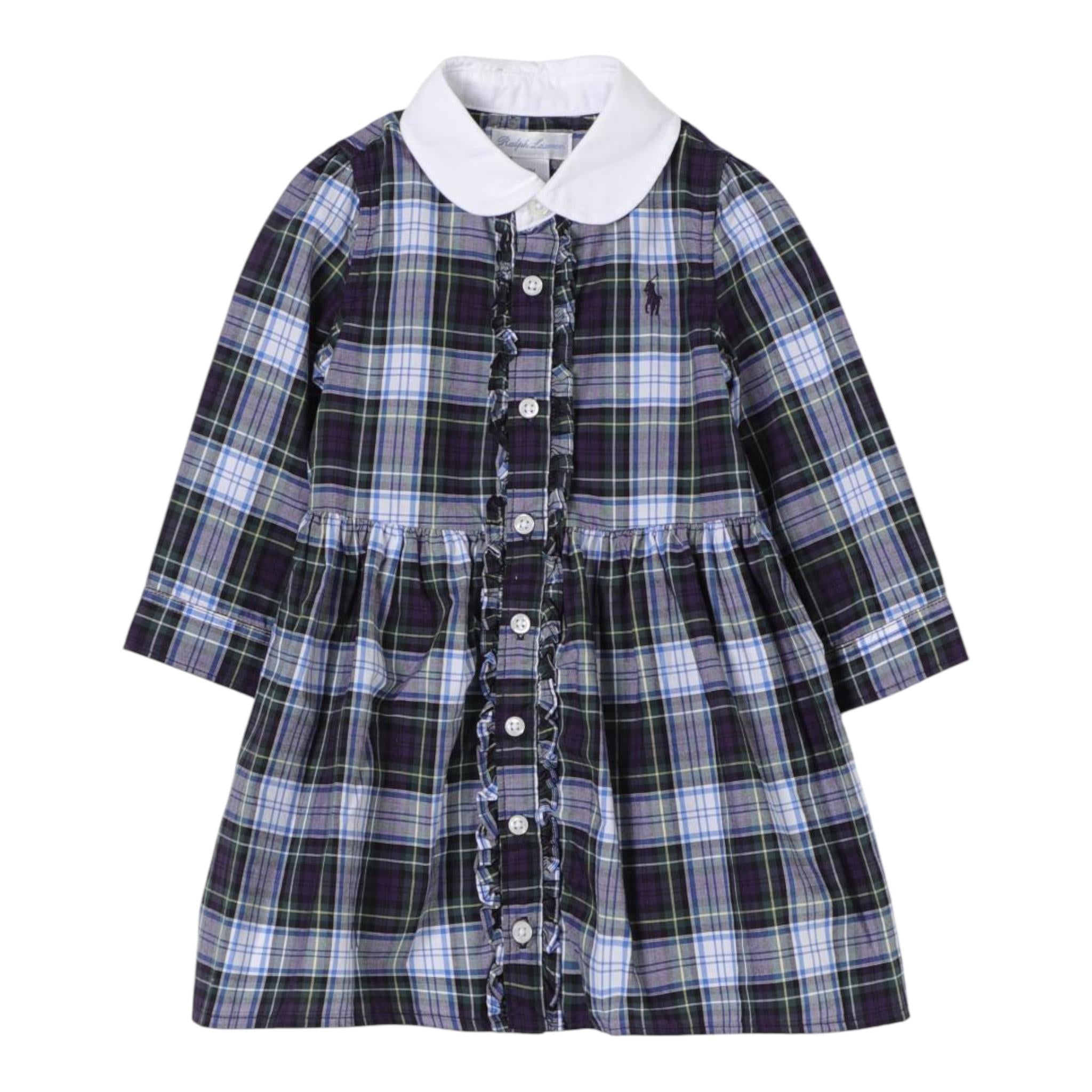 RALPH LAUREN abito manica lunga stampa fantasia con culotte Blu per Neonata 310950602001 BLU RALPH LAUREN 