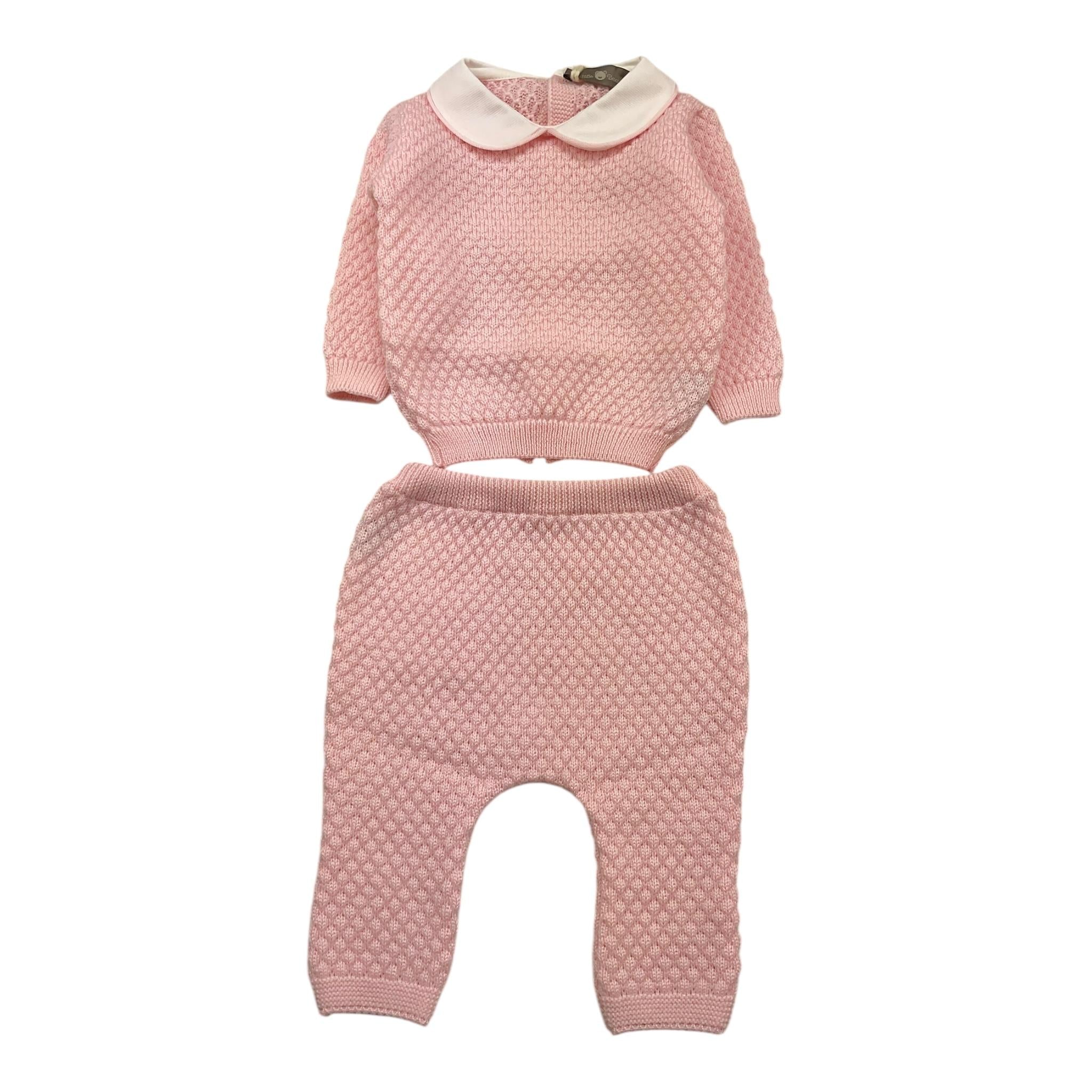 LITTLE BEAR completo 2 pezzi maglia-ghettina tinta unita Rosa per Neonata 9102X ROSA LITTLE BEAR 