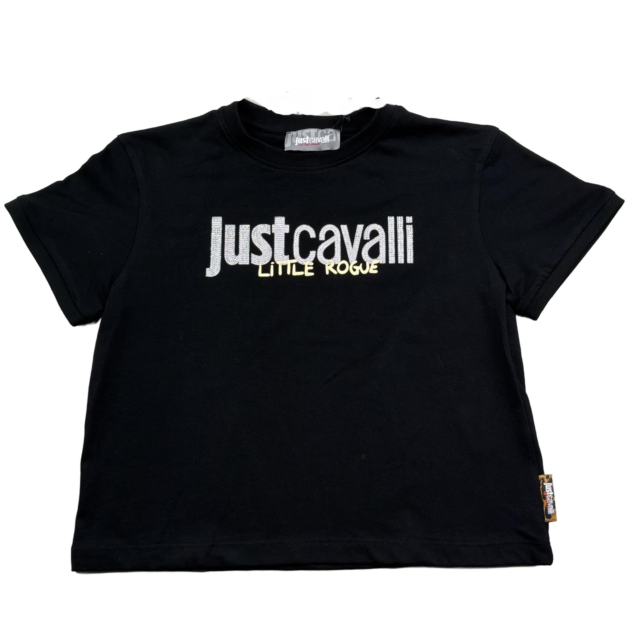 Just Cavalli T-Shirt Girocollo Tinta Unita con Stampa per Bambina JGP26195TS NERO JUST CAVALLI 