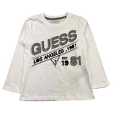 GUESS shirt girocollo tinta unita con stampa in contrasto Bianco per Bambino N4BI11I3Z14 BIANCO GUESS 