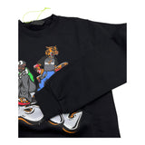 DISCLAIMER felpa chiusa girocollo tinta unita con logo Nero per Bambino 24IDK58220 NERO DISCLAIMER 