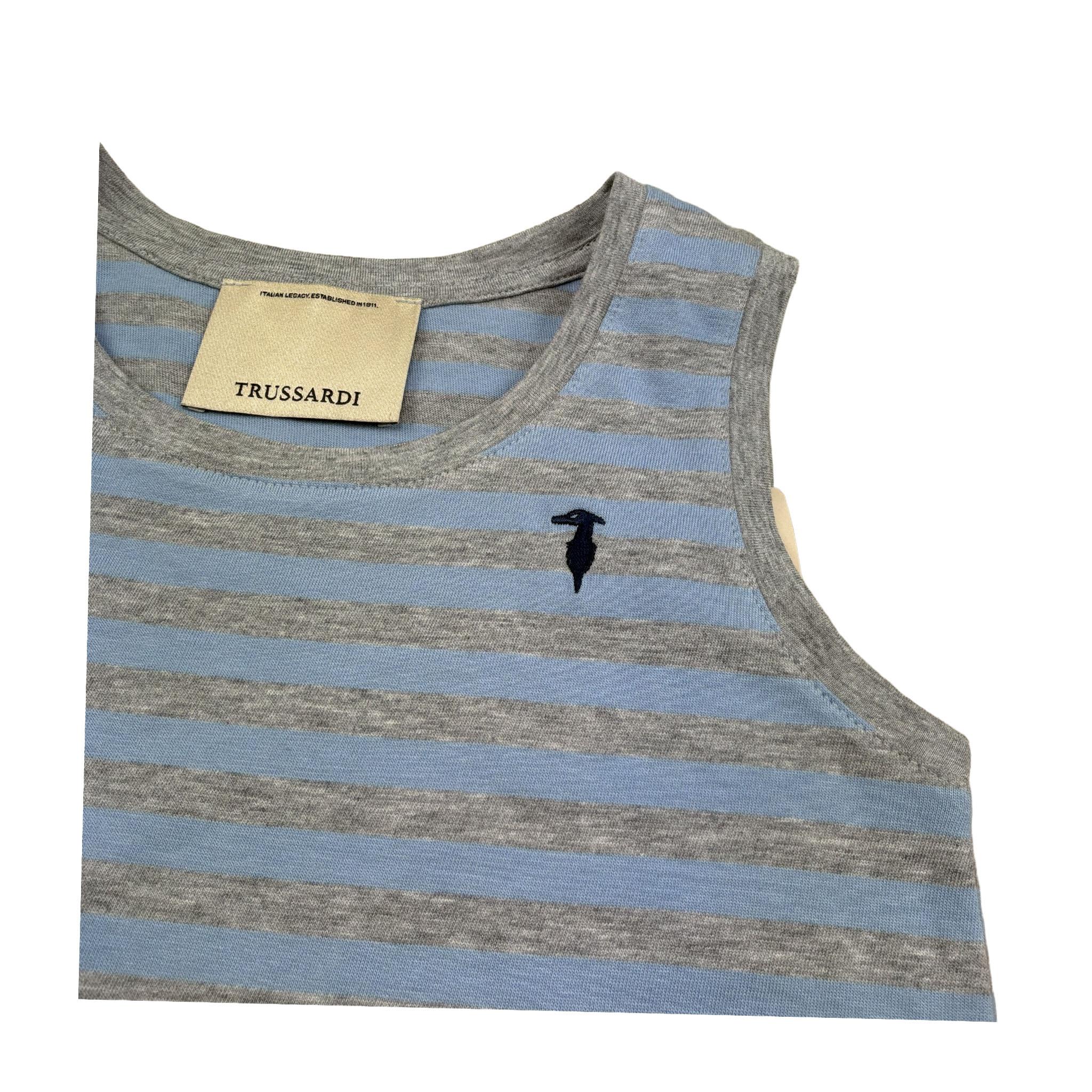 Trussardi Canotta Girocollo Fantasia A Righe per Bambino TGP26041CN AZZURRO TRUSSARDI 