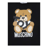 Moschino T-Shirt Girocollo tinta unita con Orso Nero per Bambino H9M04KX NERO MOSCHINO 